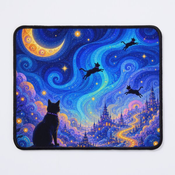 Item preview, Future Cat Lucid Dreamscape Cosmic Fantasy Sky Journey designed and sold by Mindworx21.