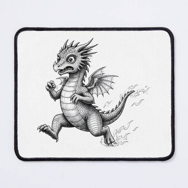 Item preview, Panic Mode Dragon Running Away | Funny Fantasy Creature designed and sold by Darkness Hole.