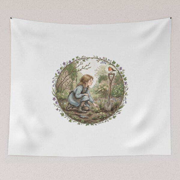 Item preview, Secret Garden Mary And Robin Garden Scene Art designed and sold by Fenay Designs.