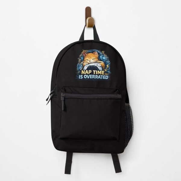 Item preview, Nap Time Is Overrated – Sleepy Cat Gamer designed and sold by Hobby-up.