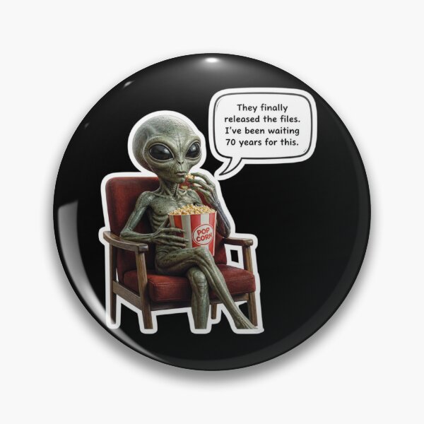 Item preview, Alien Eating Popcorn Funny UFO Files Sticker designed and sold by THE 1ONE.