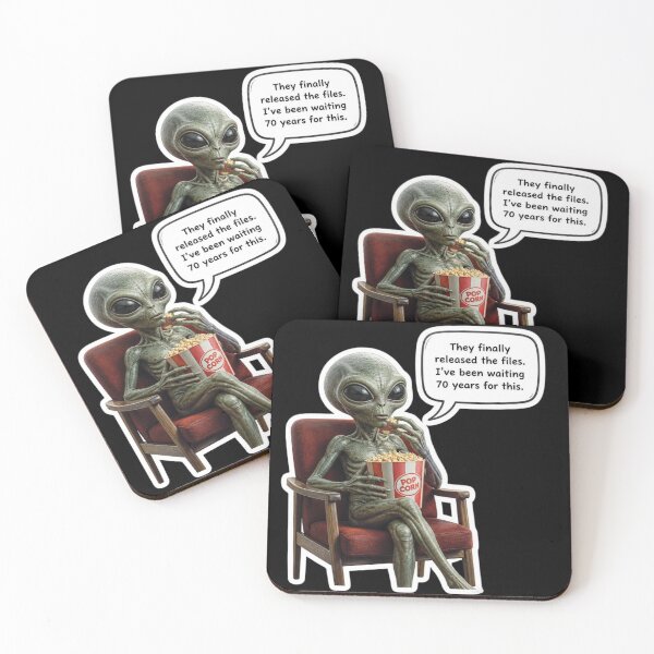 Item preview, Alien Eating Popcorn Funny UFO Files Sticker designed and sold by THE 1ONE.