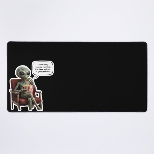 Item preview, Alien Eating Popcorn Funny UFO Files Sticker designed and sold by THE 1ONE.