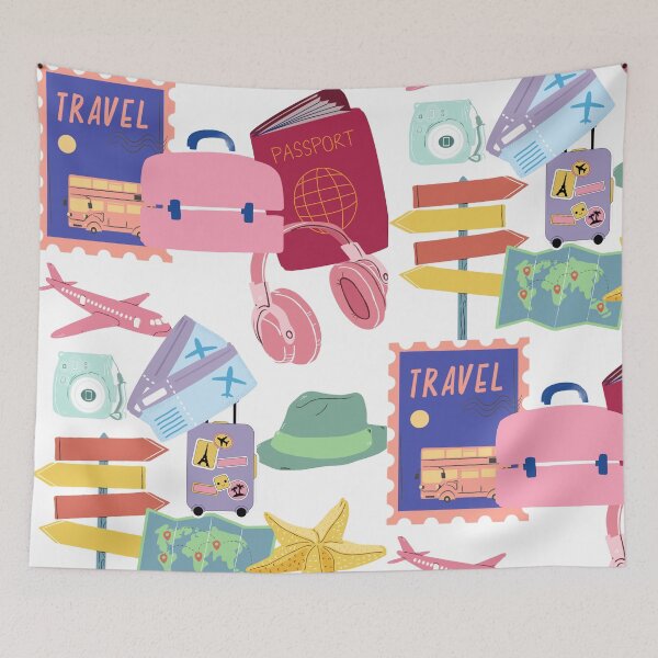 Item preview, Travel and Adventure Aesthetic Vacation Illustration designed and sold by altanduranstudio.