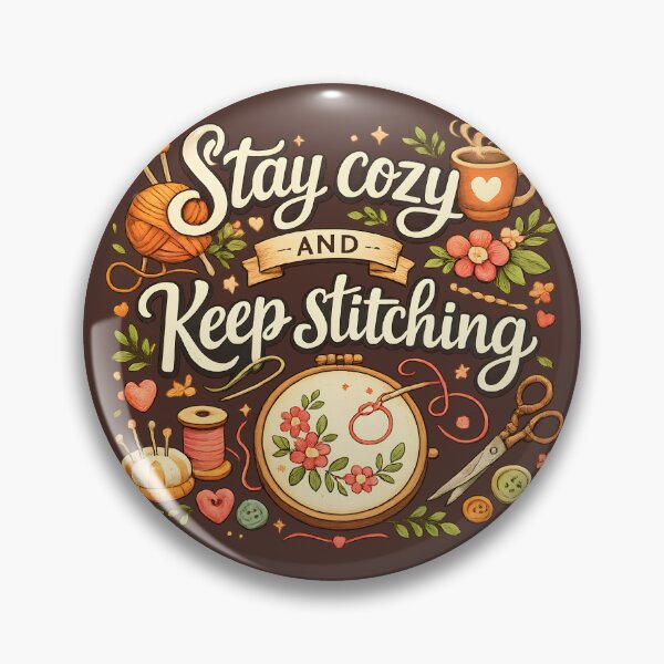 Item preview, Stay Cozy and Keep Stitching – Cozy Sewing & Embroidery Design designed and sold by blankTeeShirt.