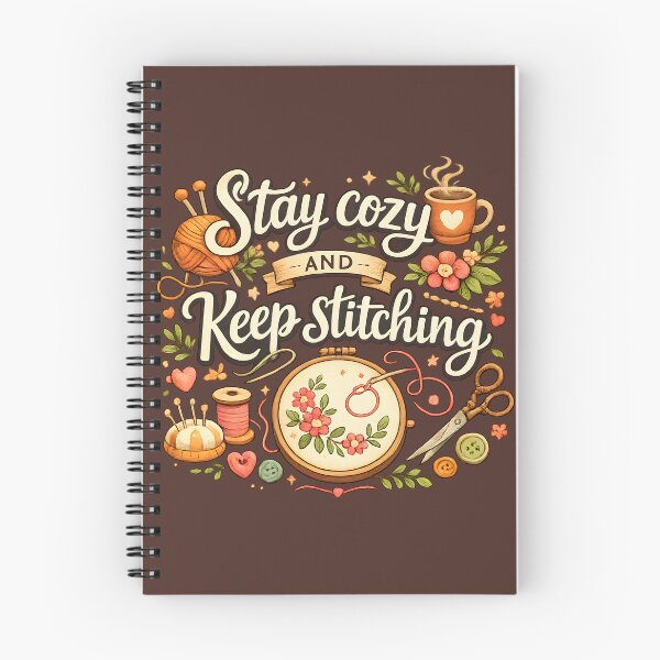 Item preview, Stay Cozy and Keep Stitching – Cozy Sewing & Embroidery Design designed and sold by blankTeeShirt.