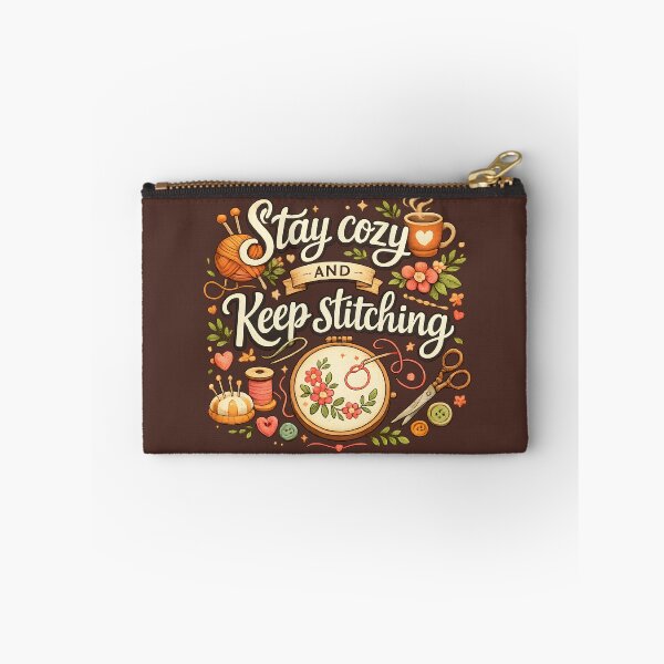 Item preview, Stay Cozy and Keep Stitching – Cozy Sewing & Embroidery Design designed and sold by blankTeeShirt.