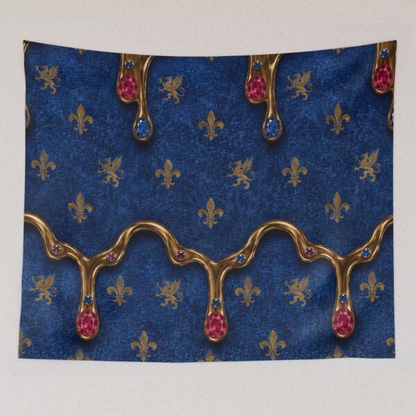 Item preview, Royal Sapphire & Gold Baroque Seamless Pattern designed and sold by sadedream.