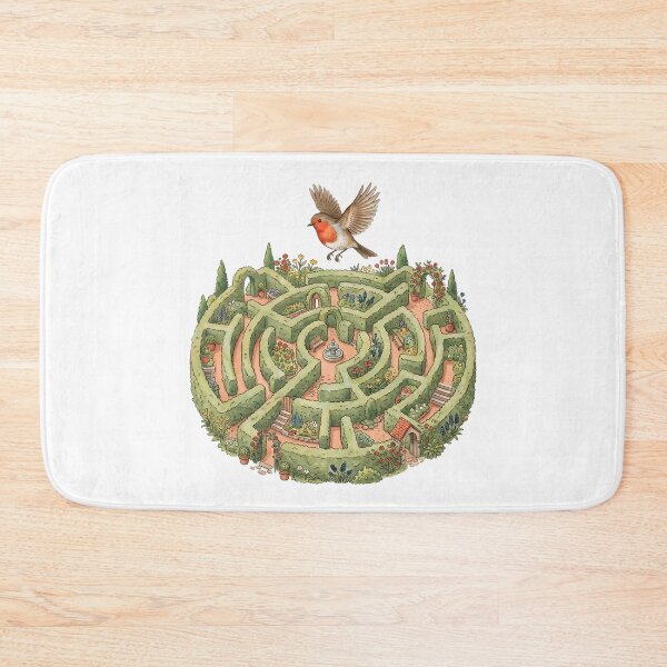 Item preview, Secret Garden Robin Hedge Maze Art designed and sold by Fenay Designs.