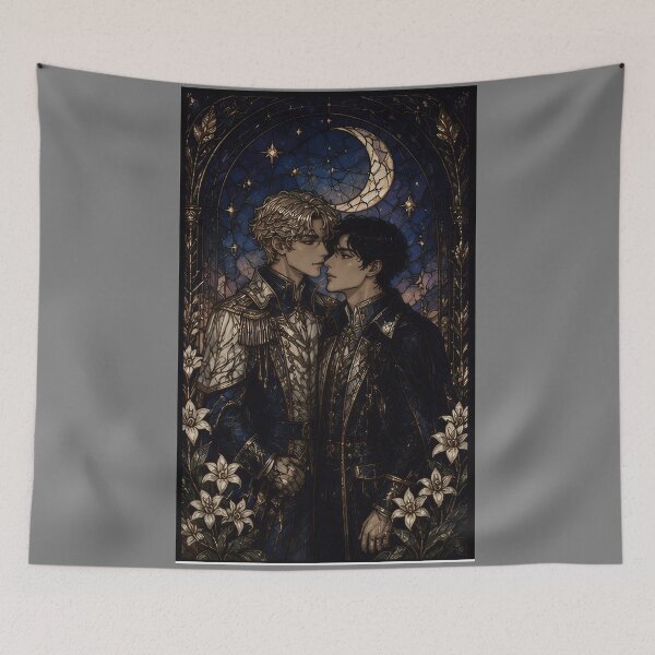 Item preview, Midnight Moon Devotion: Elegant Stained Glass Men Art designed and sold by Soluna Studio.