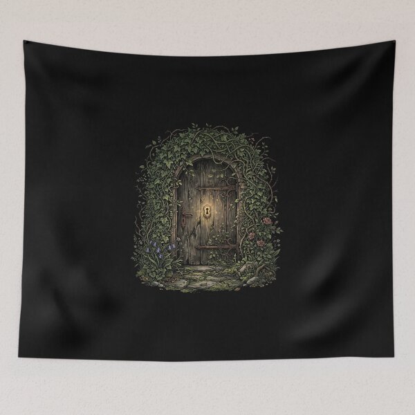 Item preview, Secret Garden Ivy Door With Glowing Keyhole Art designed and sold by Fenay Designs.