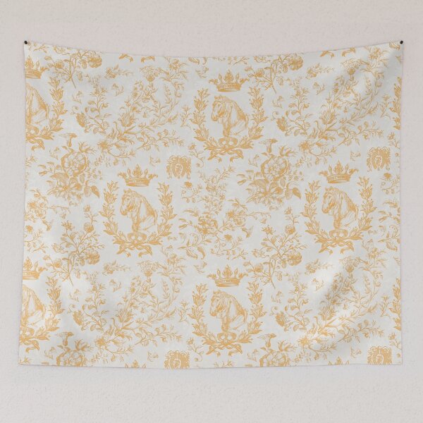 Item preview, Classy Elegant Vintage Yellow Horse Equestrian Floral Toile designed and sold by tanjica.