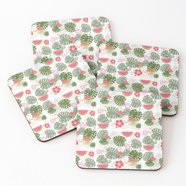 Item preview, Tropical Watermelon Monstera Seamless Summer Pattern . designed and sold by Natalia4321.