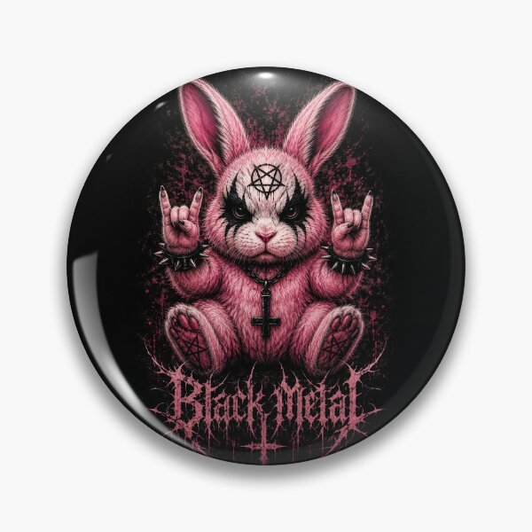 Item preview, Black Metal Bunny Cute Pastel Goth Rabbit designed and sold by MorbidDreams.