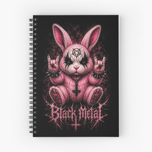 Item preview, Black Metal Bunny Cute Pastel Goth Rabbit designed and sold by MorbidDreams.