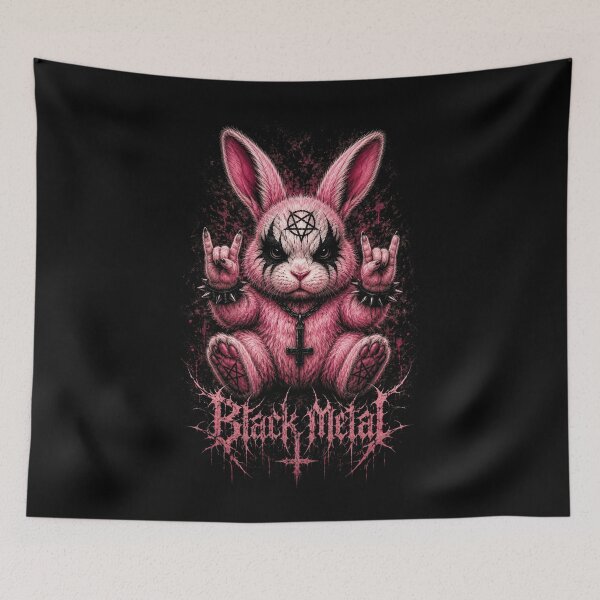 Item preview, Black Metal Bunny Cute Pastel Goth Rabbit designed and sold by MorbidDreams.