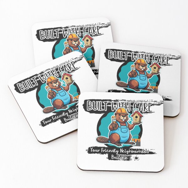 Item preview, Built With Care Beaver Builder Cartoon designed and sold by mackyartsstudio.