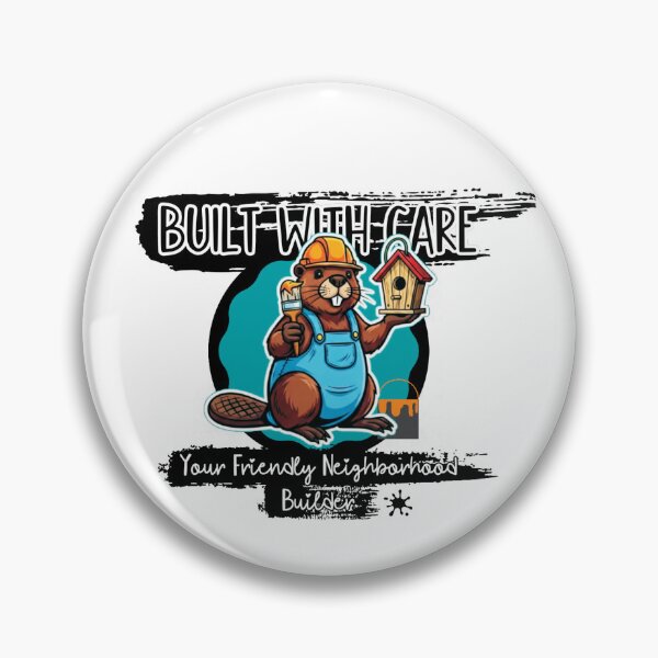 Item preview, Built With Care Beaver Builder Cartoon designed and sold by mackyartsstudio.