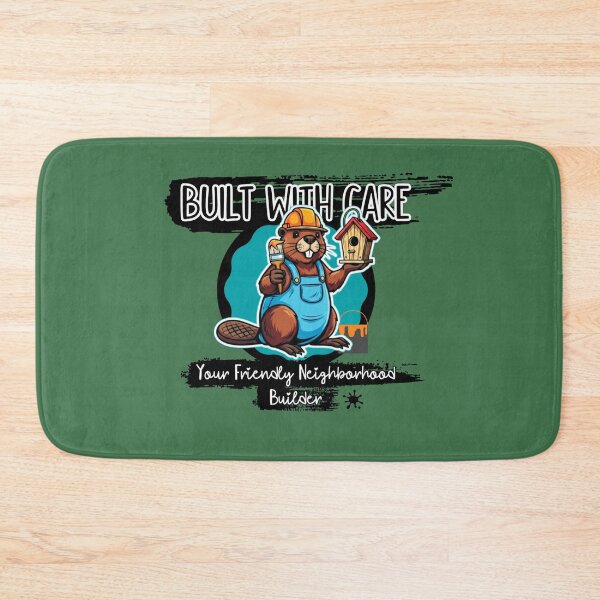 Item preview, Built With Care Beaver Builder Cartoon designed and sold by mackyartsstudio.