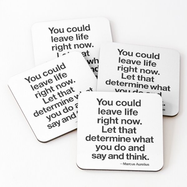 Item preview, You Could Leave Life Now Marcus Aurelius Stoic Reminder (Black Font) designed and sold by TshirtsLabs.