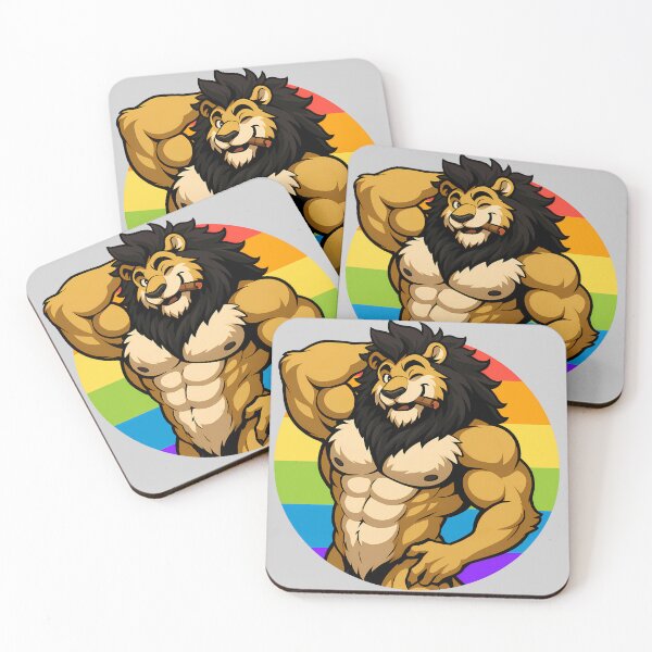 Item preview, Muscular Flexing Lion Pride LGBTQ designed and sold by BlueBullBazaar.