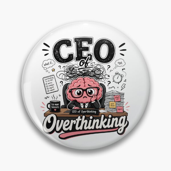 Item preview, Funny Overthinker Brain Wearing Glasses Work Joke designed and sold by Sitred123.