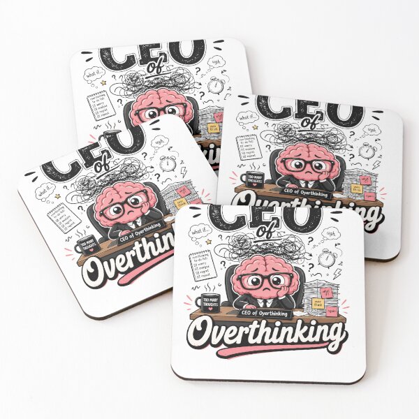 Item preview, Funny Overthinker Brain Wearing Glasses Work Joke designed and sold by Sitred123.
