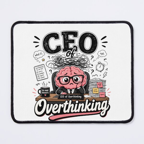 Item preview, Funny Overthinker Brain Wearing Glasses Work Joke designed and sold by Sitred123.