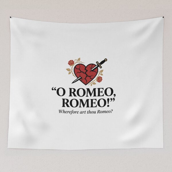 Item preview, Romeo and Juliet O Romeo Romeo Broken Heart Quote designed and sold by Fenay Designs.