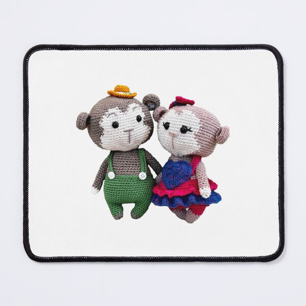 Item preview, Monkey Couple Toys Cute Crochet Amigurumi Dolls designed and sold by ChemiCrocheting.