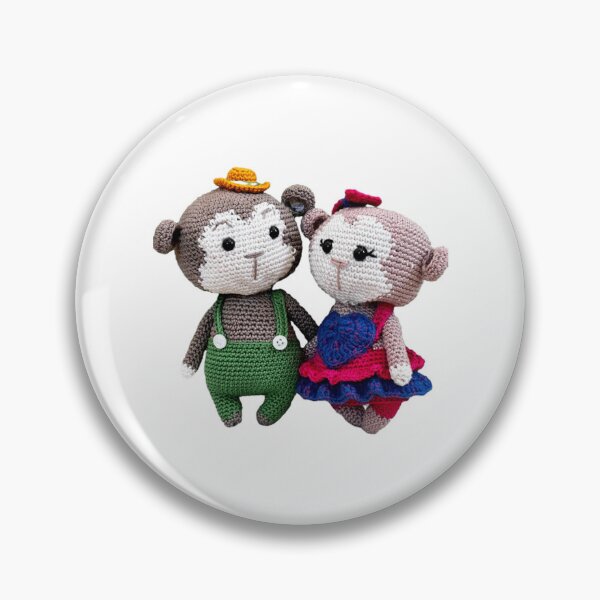 Item preview, Monkey Couple Toys Cute Crochet Amigurumi Dolls designed and sold by ChemiCrocheting.
