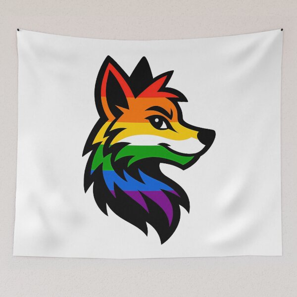Item preview, LGBTQ Furry Pride Fox Logo designed and sold by BlueBullBazaar.