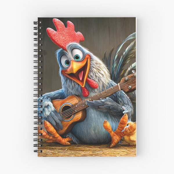 Item preview, Happy Chicken Playing Guitar with Adorable Chicks designed and sold by Artessie.