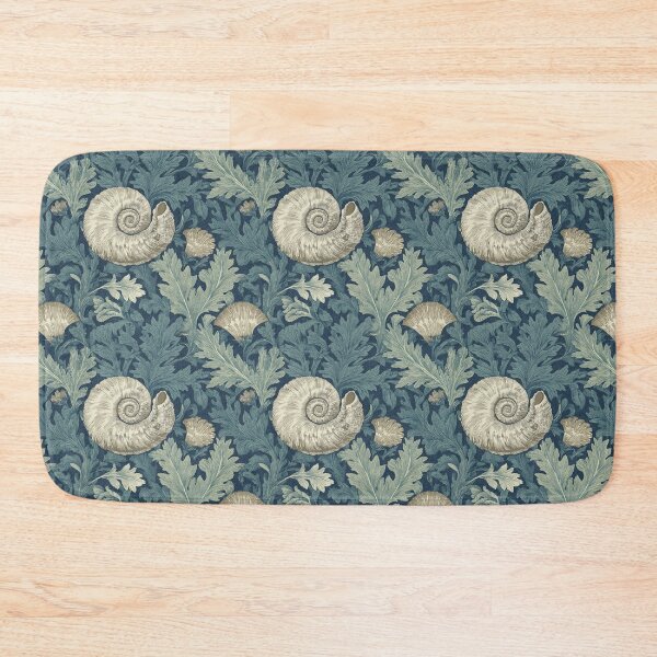 Item preview, Victorian Maritime and Botanical Print - Blue Nautilus - Arts & Crafts designed and sold by BestVarieties.
