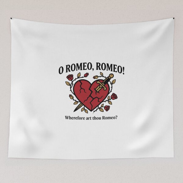 Item preview, Romeo and Juliet O Romeo Romeo Heart Dagger Design designed and sold by Fenay Designs.