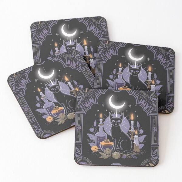 Item preview, Celestial Cat Ritual Under Crescent Moon designed and sold by Vectraxos.