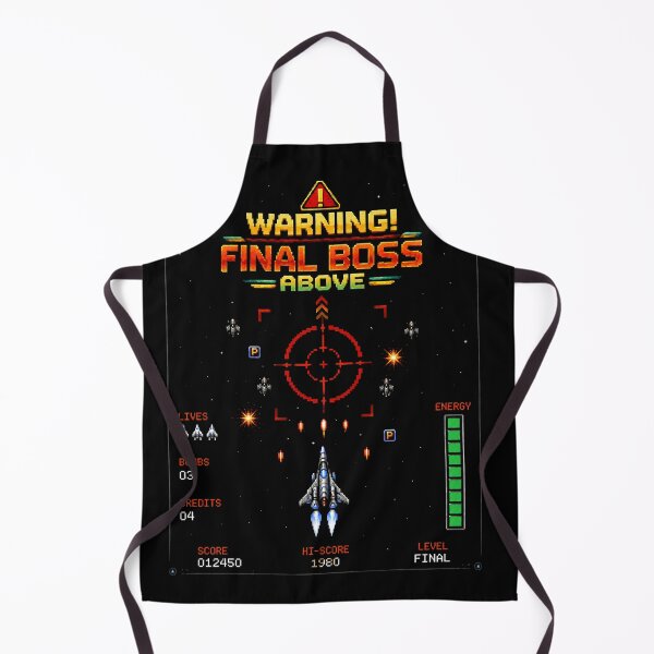 Item preview, Warning Final Boss Above Retro Arcade Shooter Design designed and sold by Pavelus.