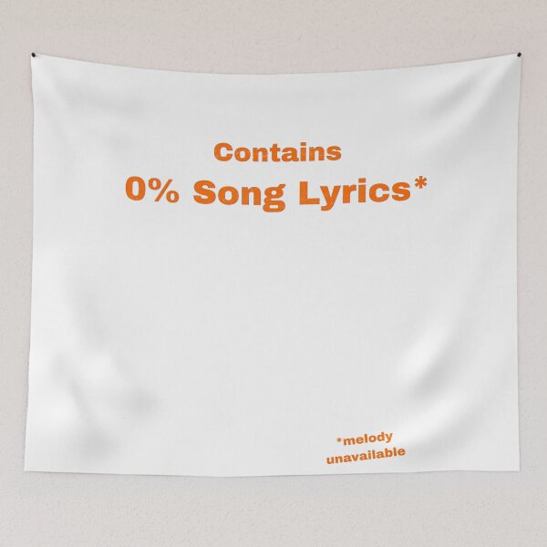 Item preview, Contains 0% Song Lyrics designed and sold by Pop, Culture and Stuff.