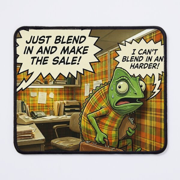 Item preview, Funny Chameleon Salesman Burnout Workplace Humor designed and sold by SoftAuraStudi0.