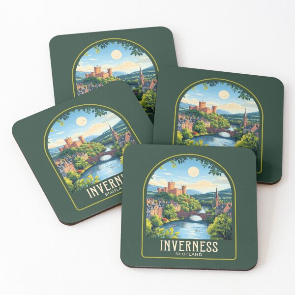 Item preview, Inverness Vintage Travel Illustration designed and sold by HomeLivingCo.