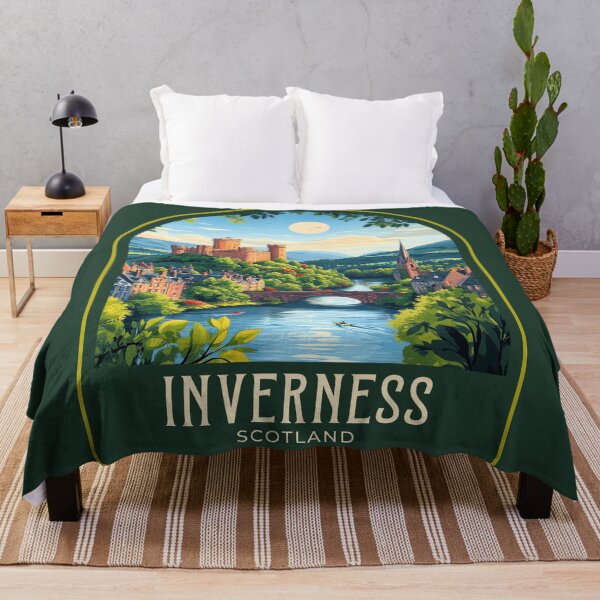 Item preview, Inverness Vintage Travel Illustration designed and sold by HomeLivingCo.