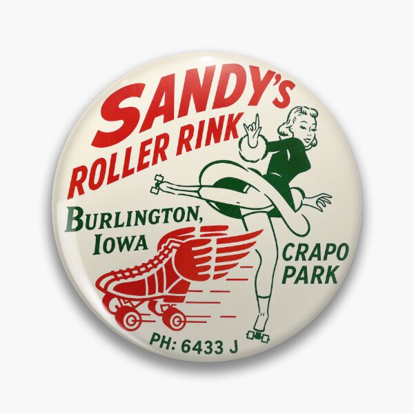 Item preview, Sandy's Roller Rink Burlington Iowa Roller Skating Rink Sticker Decal Label designed and sold by tislord.