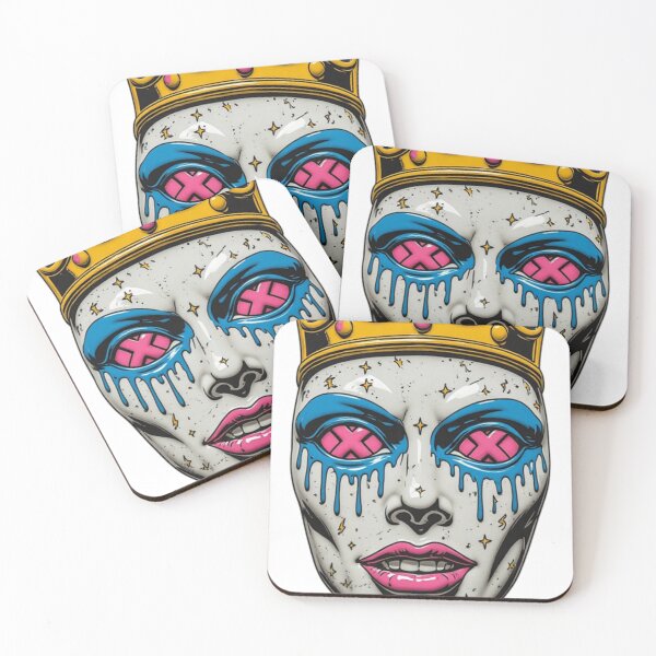 Item preview, Street Art Graffiti Mask with Gold Crown | Pop Art Trippy Mask designed and sold by Resolution Retro.