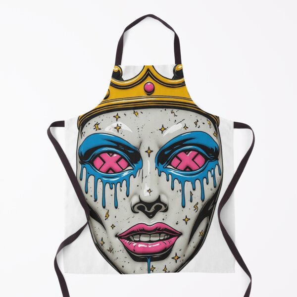 Item preview, Street Art Graffiti Mask with Gold Crown | Pop Art Trippy Mask designed and sold by Resolution Retro.