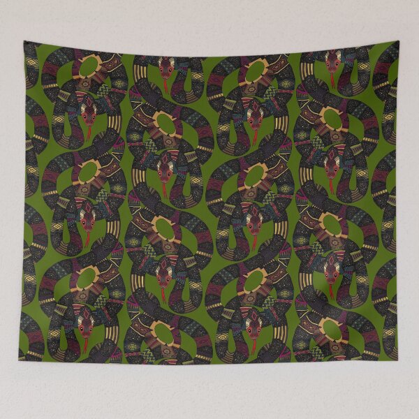 Item preview, geo snakes green designed and sold by scrummy.