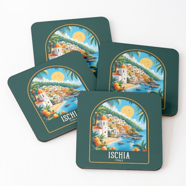 Item preview, Ischia Vintage Travel Illustration designed and sold by HomeLivingCo.
