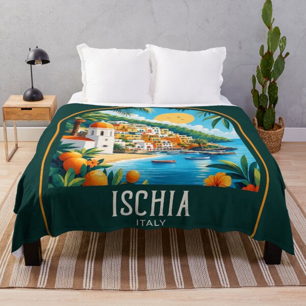 Item preview, Ischia Vintage Travel Illustration designed and sold by HomeLivingCo.