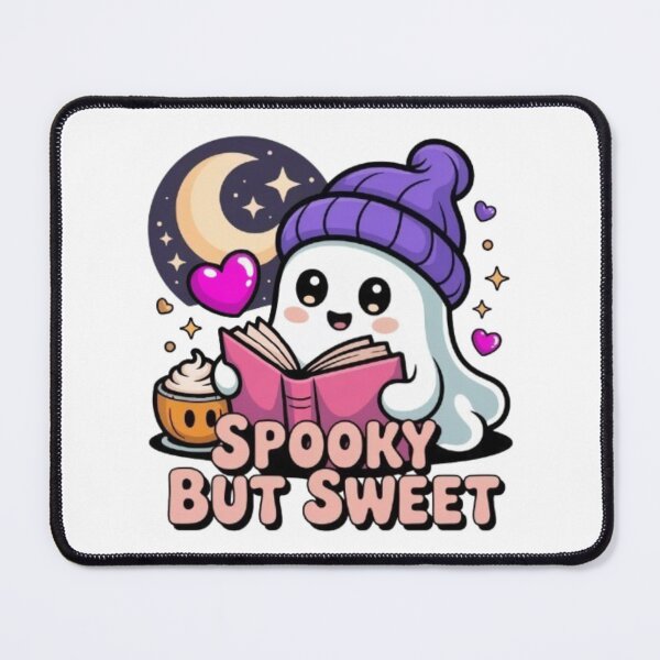 Item preview, Spooky But Sweet Ghost Reading T-Shirt – Cute Kawaii Halloween Book Lover Design for Cozy Autumn Lovers designed and sold by GemBob Creations.