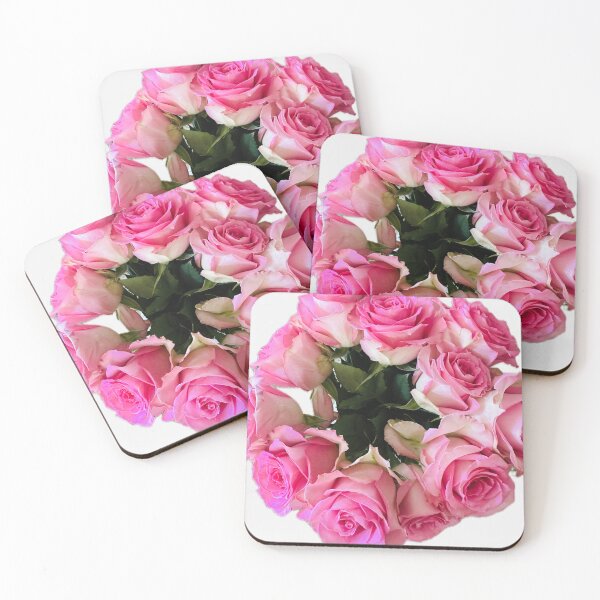 Item preview, Beautiful Bouquet of Pink Roses Isolated on White designed and sold by BalkanBloom.