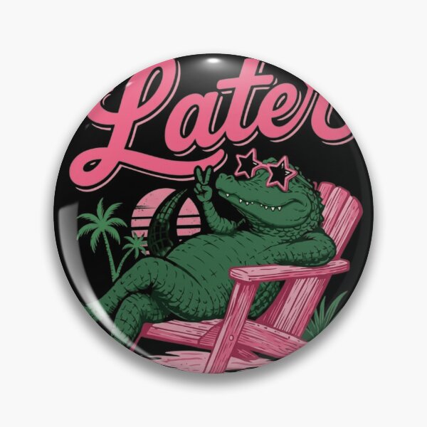 Item preview, Cool Retro Alligator Chilling Beach Vibe - See Ya Later Gator designed and sold by haitrieuic96.
